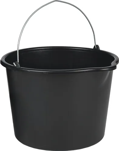 Baueimer 20l m.Tülle schwarz PE