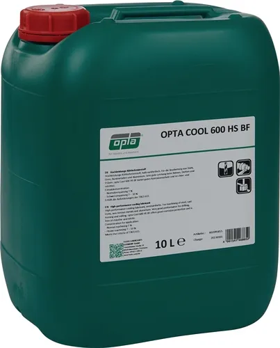 Hochleistungskühlschmierstoff Cool 600 HS BF wassermischbar 10l Kanister OPTA