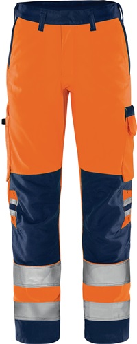 FRISTADS Warnschutzbundhose High Vis Green 2651 GPLU Gr.C48 orange/marine