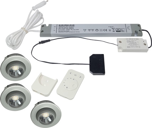Einbauleuchten-Set Spot emotion 12V 2 W Rahmenfarbe Alu.L&S