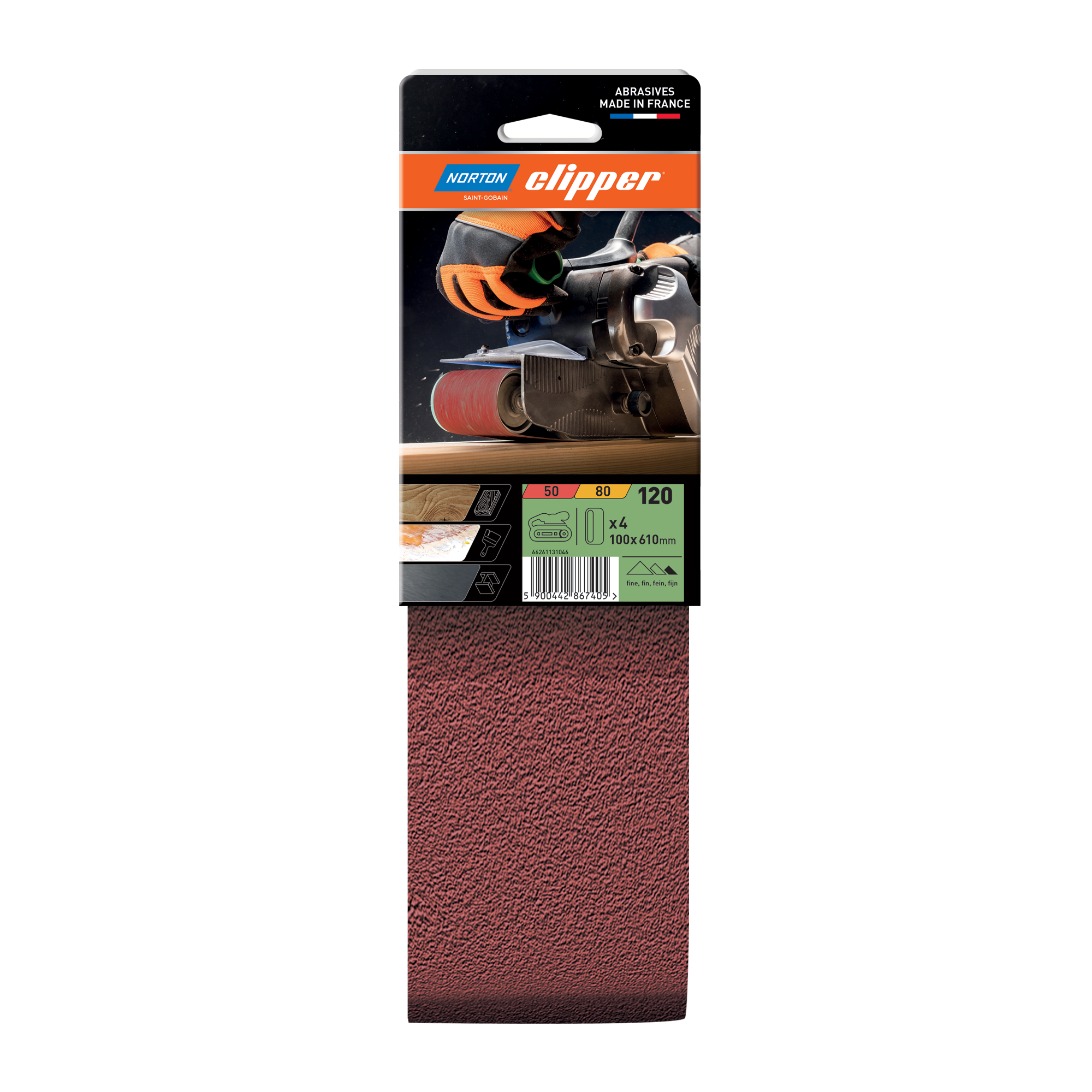 Norton Clipper Schleifbänder Alu-Oxid 100x610 mm