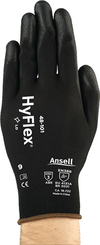 Handschuhe HyFlex® 48-101 Gr.7 schwarz EN 388 PSA II Nyl.m.PU ANSELL