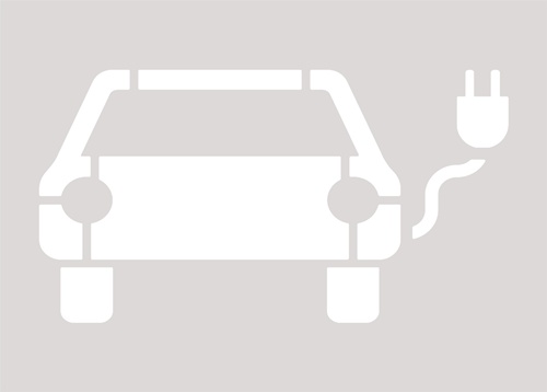 Bodenschablone Parkplatz f.Elektrofahrzeuge L1200xB645mm PVC weiß
