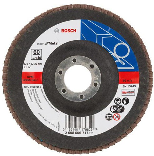 Bosch Fächerschleifscheibe X551 Expert for Metal Scheiben-D.125mm Körnung 60 gewinkelt