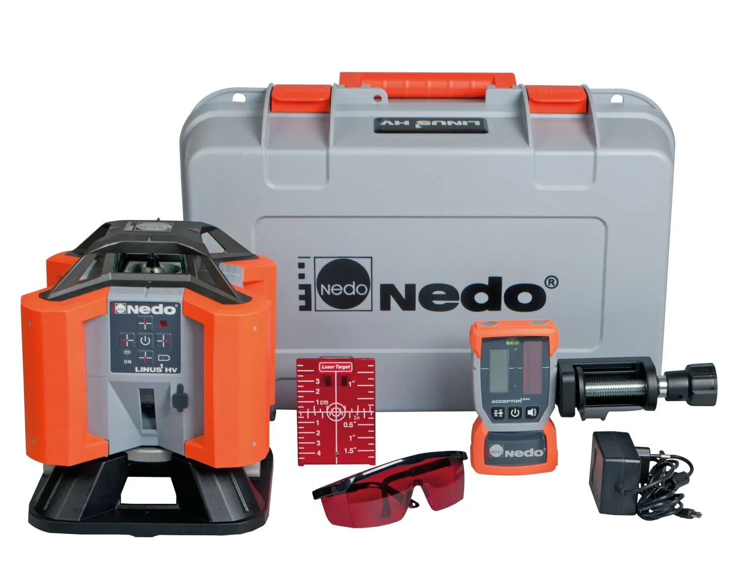 Nedo Universallaser Linus 1 HV inkl. Inkl. Acceptor line mit Heavy-Duty Halteklammer