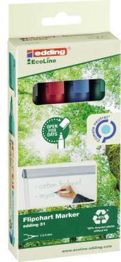 edding Flipchartmarker 31 EcoLine 4-31-4 1,5-3mm sortiert 4 St./Pack.