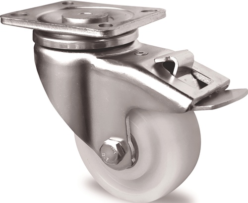 TECWERK Schwerlast-Lenkrolle mit Totalfeststeller Polyamid 100x85mm weiß 