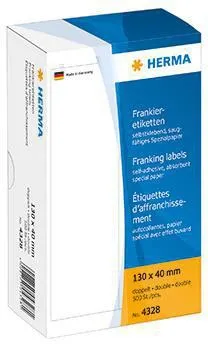 HERMA Frankieretikett 4328 130x40mm doppelt weiß 500 St./Pack.