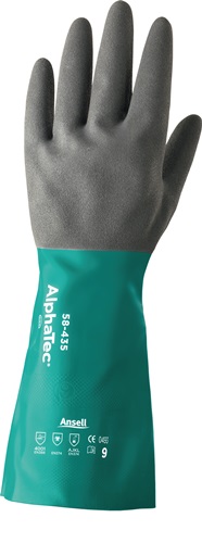 Chemiehandschuh AlphaTec 58-435 Gr.10 grün/grau EN 388,EN 374,EN 1149 Kat.III