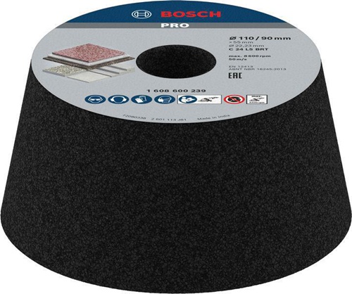 Bosch Schleiftopf PRO Metal D.min/max.90/110mm H.55mm Körnung 24 konisch 