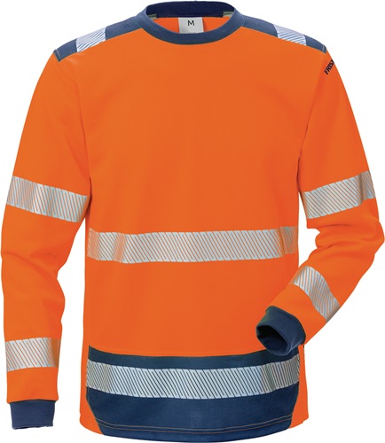 FRISTADS Warnschutz-Langarm-T-Shirt High Vis 7724 THV Gr.M orange/marine