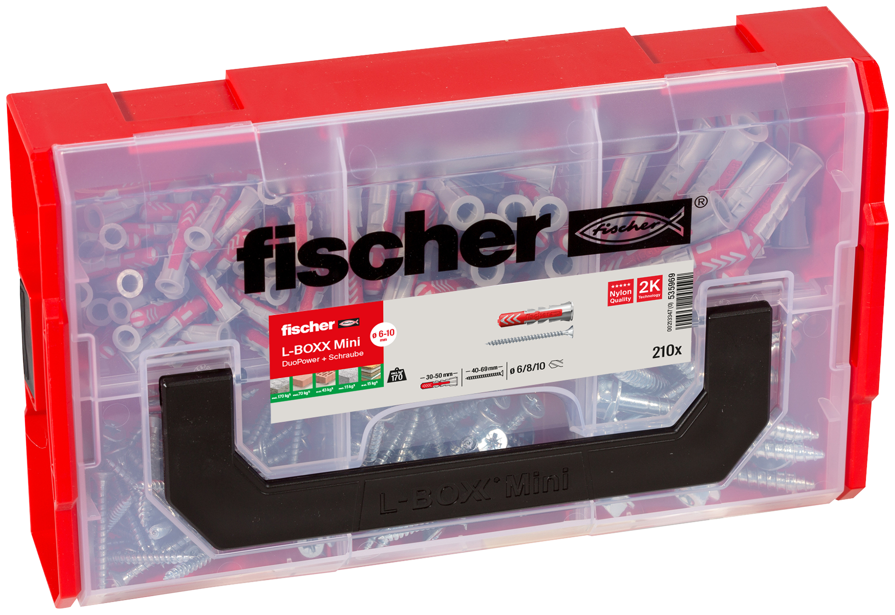 fischer L-BOXX mini DuoPower + Schraube (210 Teile)