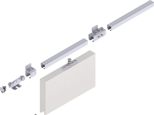 Erweiterungsset Schiebetorgarnitur Pro 100 Wand blau verz.L.2000mm