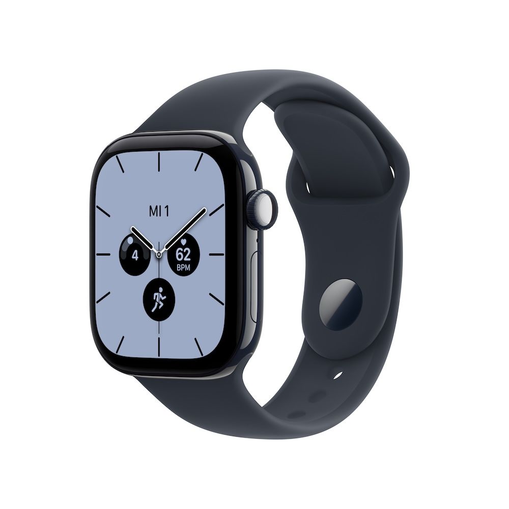 Apple Watch Series 12 Sportarmband, Nachtblau, Navyblau, 46mm, GPS + Cellular, S/M