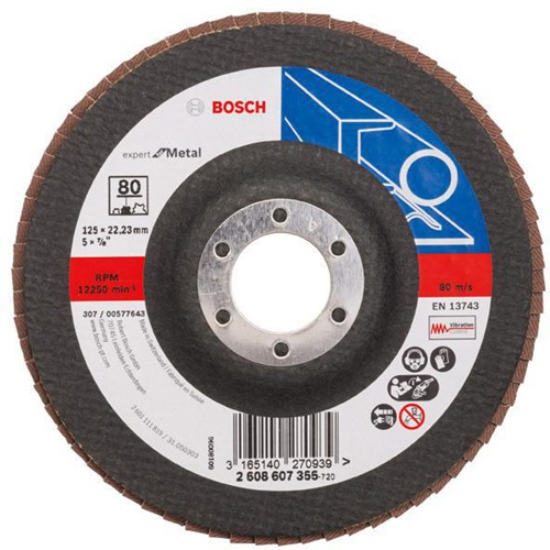 Bosch Fächerschleifscheibe X551 Expert for Metal Scheiben-D.125mm Körnung 80 Glasgew.