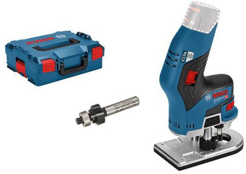 Bosch Akku-Kantenfräse GKF 12V-8 Sp.12V Kap.3Ah Drehz.13000 1/Min o.Akku L-BOXX