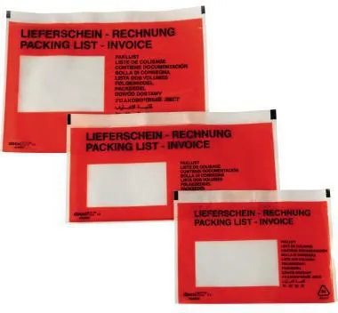 Dokumententasche Lieferschein- Rechnung DL mF sk rt 250 St./Pack.