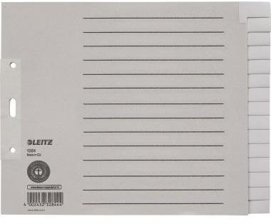 Leitz Register 12240085 blanko DIN A4 15teilig Papier grau
