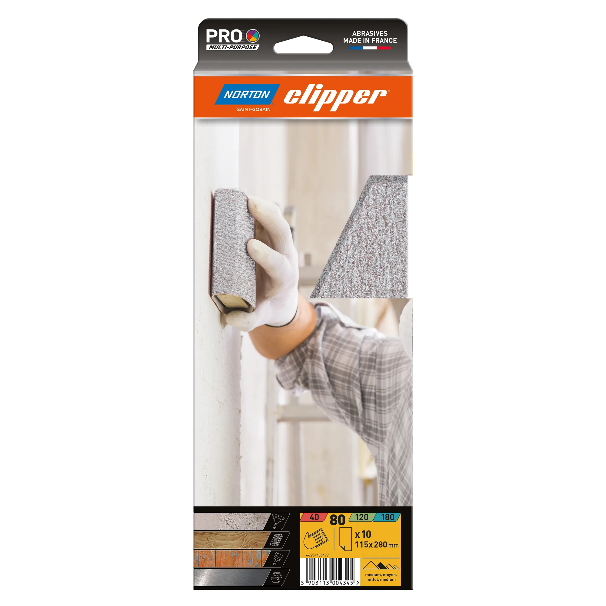 Norton Clipper Handschleifbögen A213 115x280 mm K80