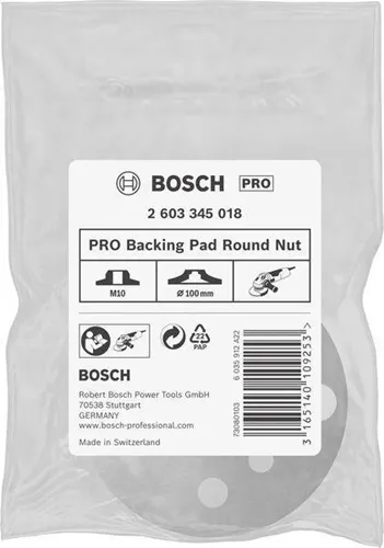 Bosch Rundmutter PRO D.100mm m.Flanschgewinde M10 f.Stützteller f.Winkelschl.