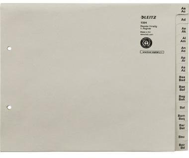 Leitz Registerserie 13240085 DIN A4 A-Z für 24Ordner Tauenpapier grau