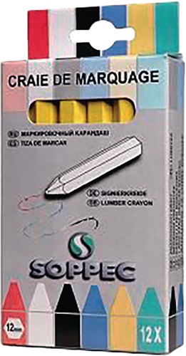 Markierkreide gelb unpapiert 12 St./Schachtel SOPPEC