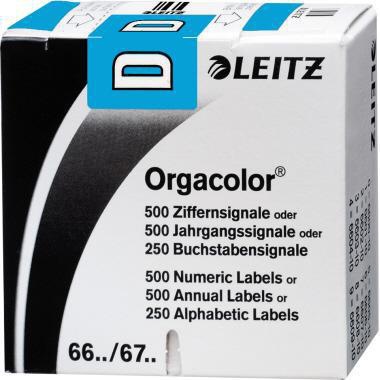 Leitz Buchstabensignal Orgacolor 66131000 D blau 250 St./Pack.