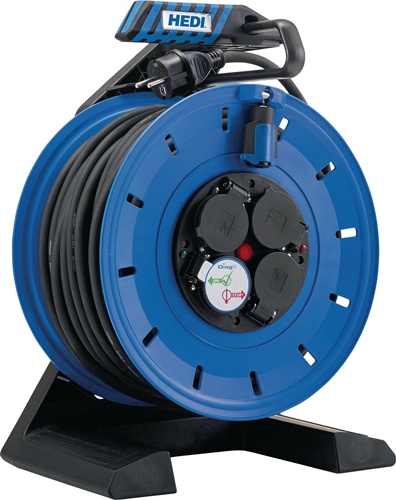 Kabeltrommel Generation 7 Champion 290 mm 4 Schutzkontaktsteckdosen Vollkunststoff IP54 HEDI