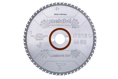 Kreissägeblatt laminate cut professional D216x2,4/1,8xBohrung30mm Z.60 FZ/TZ 0Gr