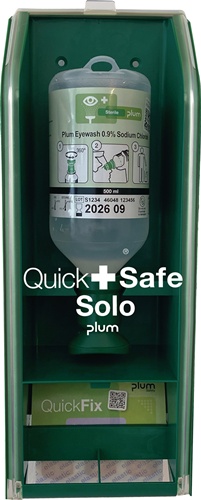 Augenspülstation QuickSafe Solo 0,5l+Pflasterrefill B140mm