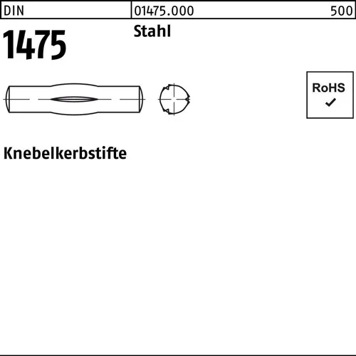 Knebelkerbstift DIN 1475 5x 24 Stahl 100 Stück