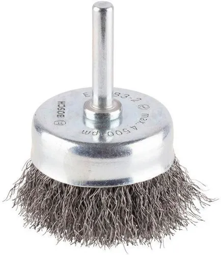 Bosch Topfbürste D.50mm Draht-St.0,2mm Stahl gewellter Draht max.Drehzahl 4500 1/min