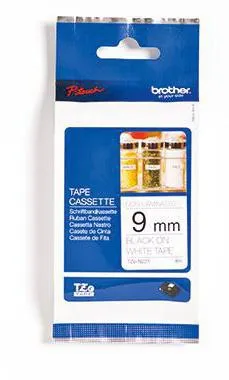 Brother Schriftbandkassette TZEN221 9mmx8m unlaminiert sw auf ws