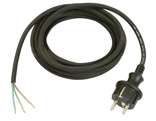Anschlussleitung H07RN-F 2x1,0mm² 5m Konturenstecker schwarz WEINGÄRTNER
