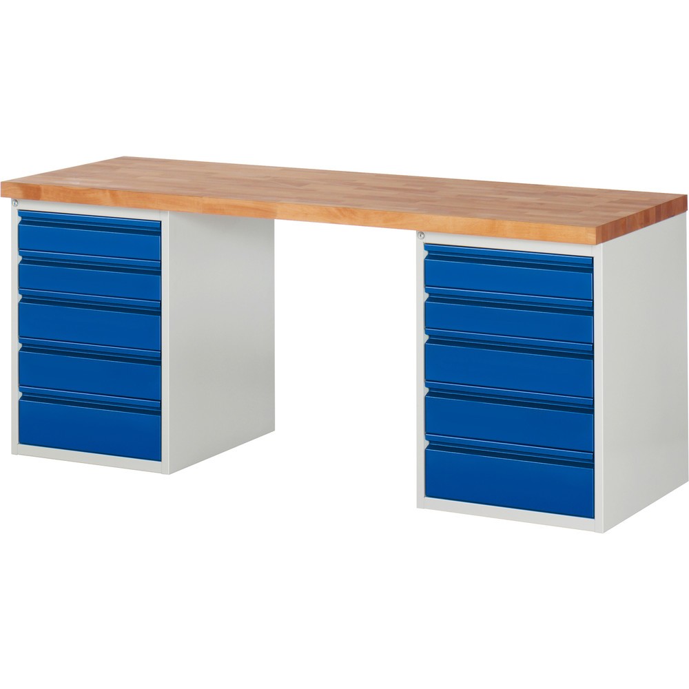 Steinbock® Werkbank, mit 2x 5 Schubladen, HxBxT 840 x 2.000 x 700 mm