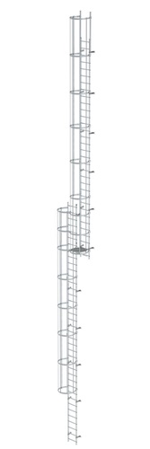 MUNK Mehrzügige Steigleiter mit Rückenschutz (Bau) Aluminium blank 19,12m