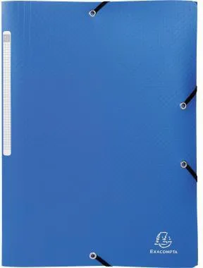 Exacompta Sammelmappe Opak 55082E A4 PP Gummizug 3Klappen blau