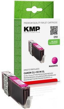 KMP Tintenpatrone C92 1519,0006 wie CLI551XLM 650S. 15ml magenta