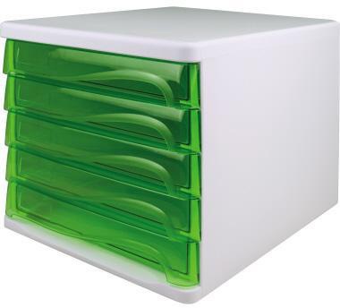 helit Schubladenbox economy H6129450 DIN A4-C4 ws/gn.tr