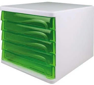 helit Schubladenbox economy H6129450 DIN A4-C4 ws/gn.tr