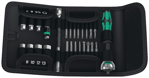 Bit-/Steckschlüsselset KK Zyklop Speed 26-tlg.Schlitz/PH/PZD/Knarre/7 Nüsse WERA