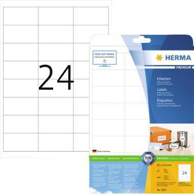 HERMA Etikett PREMIUM 5053 66x33,8mm weiß 600 St./Pack.