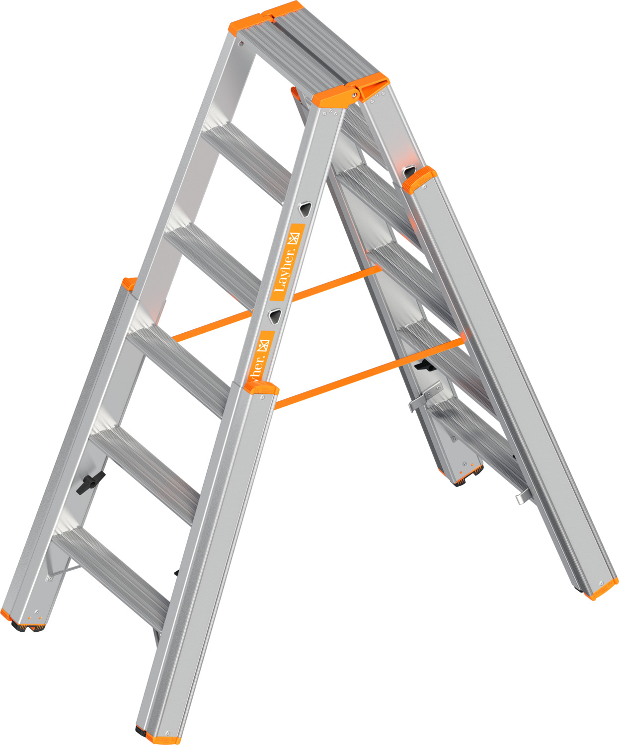 Layher Treppenstehleiter mit Stufen TOPIC 1062 2x6 mit Stufen