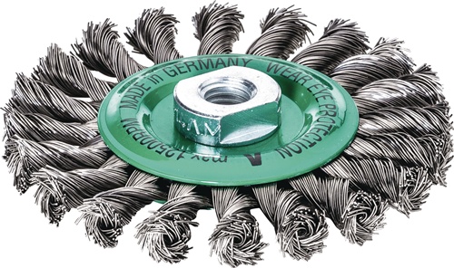 Rundbürste D.125mm Drahtstärke 0,50mm VA glatt 14mm 12500min-¹ 1 LESSMANN