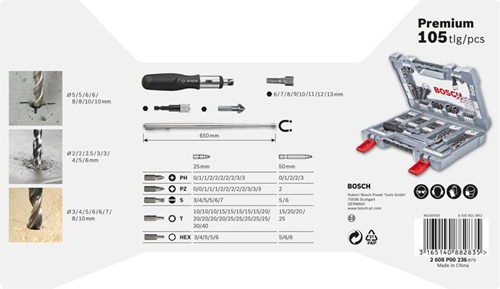 Bosch Bohrer-Schrauber-Set Premium X-Line 105tlg. f.Holz/Stein/Metall