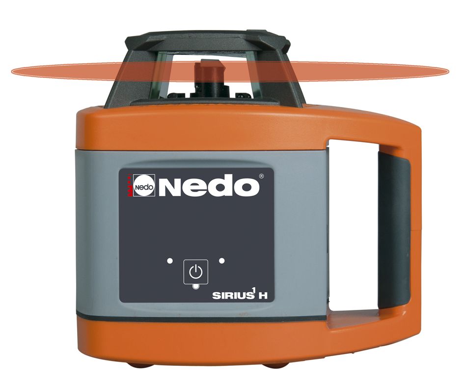 Rotationslaser SIRIUS 1 H / Laserklasse 2 Inkl. ACCEPTOR 2 digital mit Heavy-Duty Haltklammer