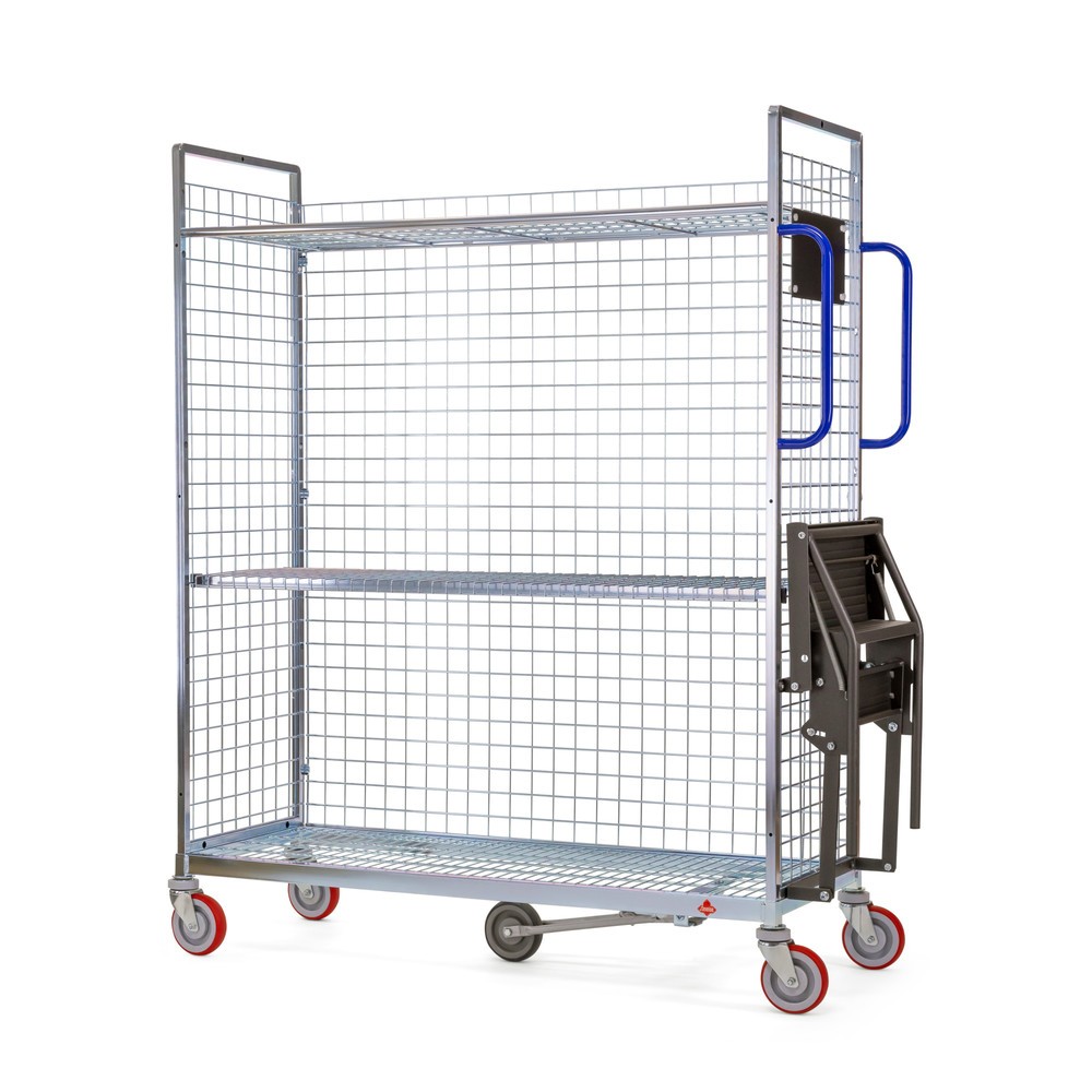 Ameise® Kommissionierwagen AK-L, 3 Gitterwände, inkl. 1 Zwischenboden