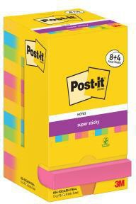 Post-it Haftnotiz 654-SSCARN-P8+4 76x76mm 90Bl farbig 12 St./Pack.