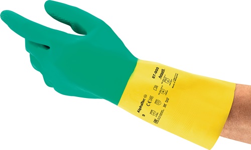 Chemiehandschuh AlphaTec® 87-900 Gr.8,5-9 grün/gelb EN 388,EN 374,EN 421