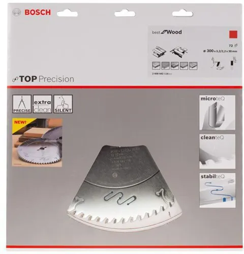 Bosch Kreissägeblatt Top Precision Best for Wood D.300mm Bohrung 30mm 72Zähne WZ